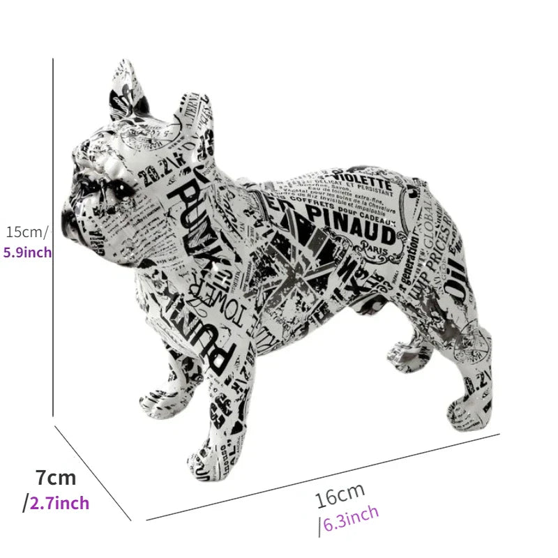 French Bulldog Resin Statue Decoration,